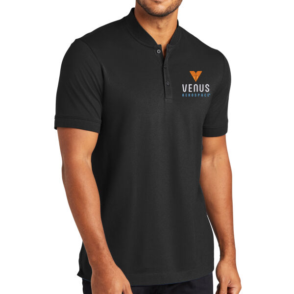 Embroidered Venus Aerospace - Stretch Pique Henley Thumbnail