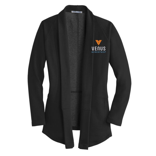 Embroidered Venus Aerospace - Ladies Interlock Cardigan Thumbnail
